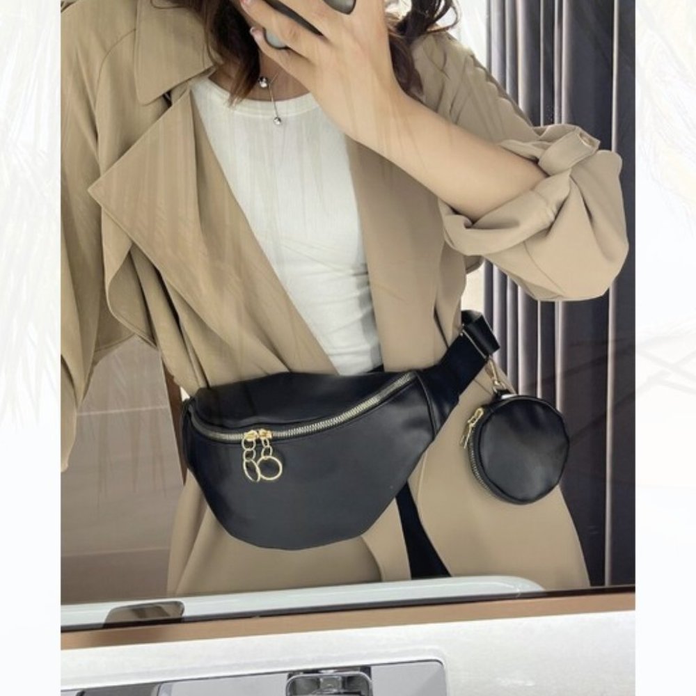 New With Coin Purse Black 145